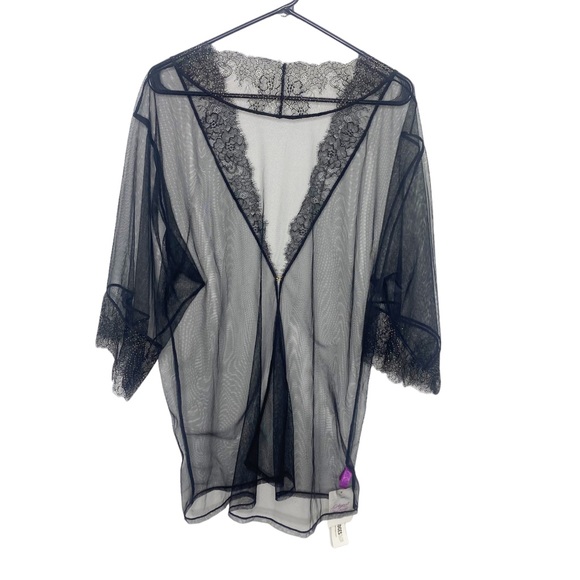 L’Agent Provocateur black lace robe size medium NWT - Picture 7 of 7
